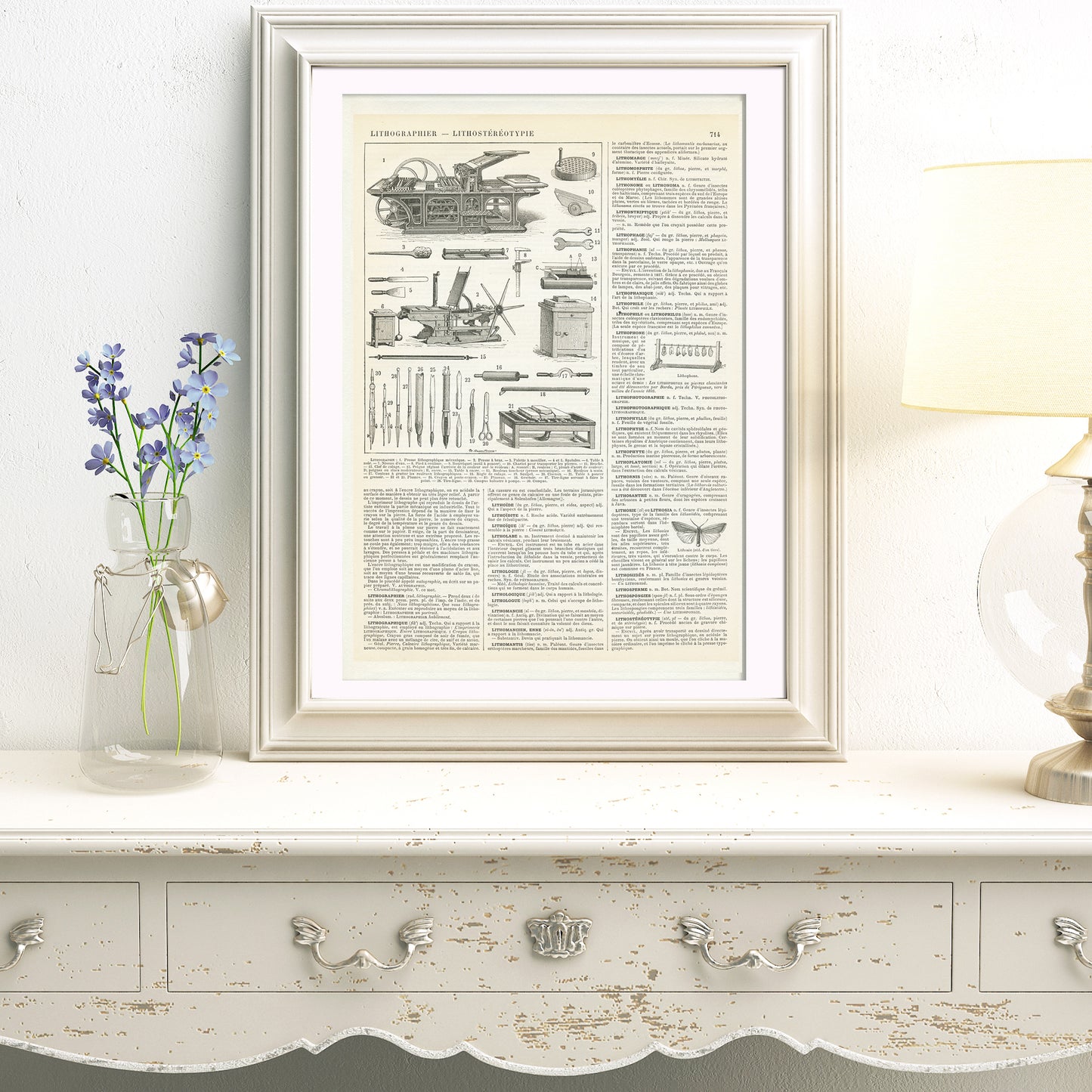 1897 Antique lithography techniques poster