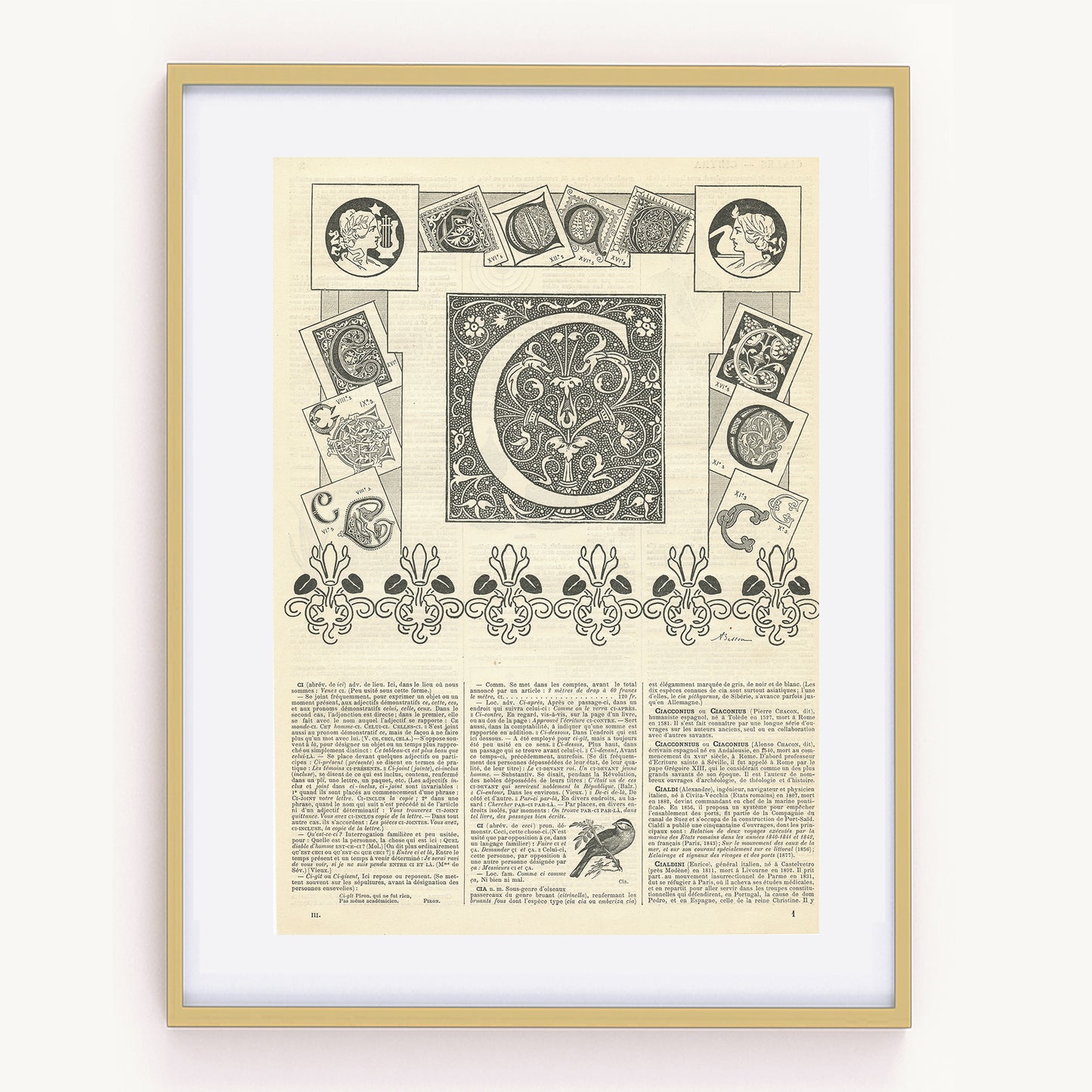 1897 Letter C Alphabet Letter print