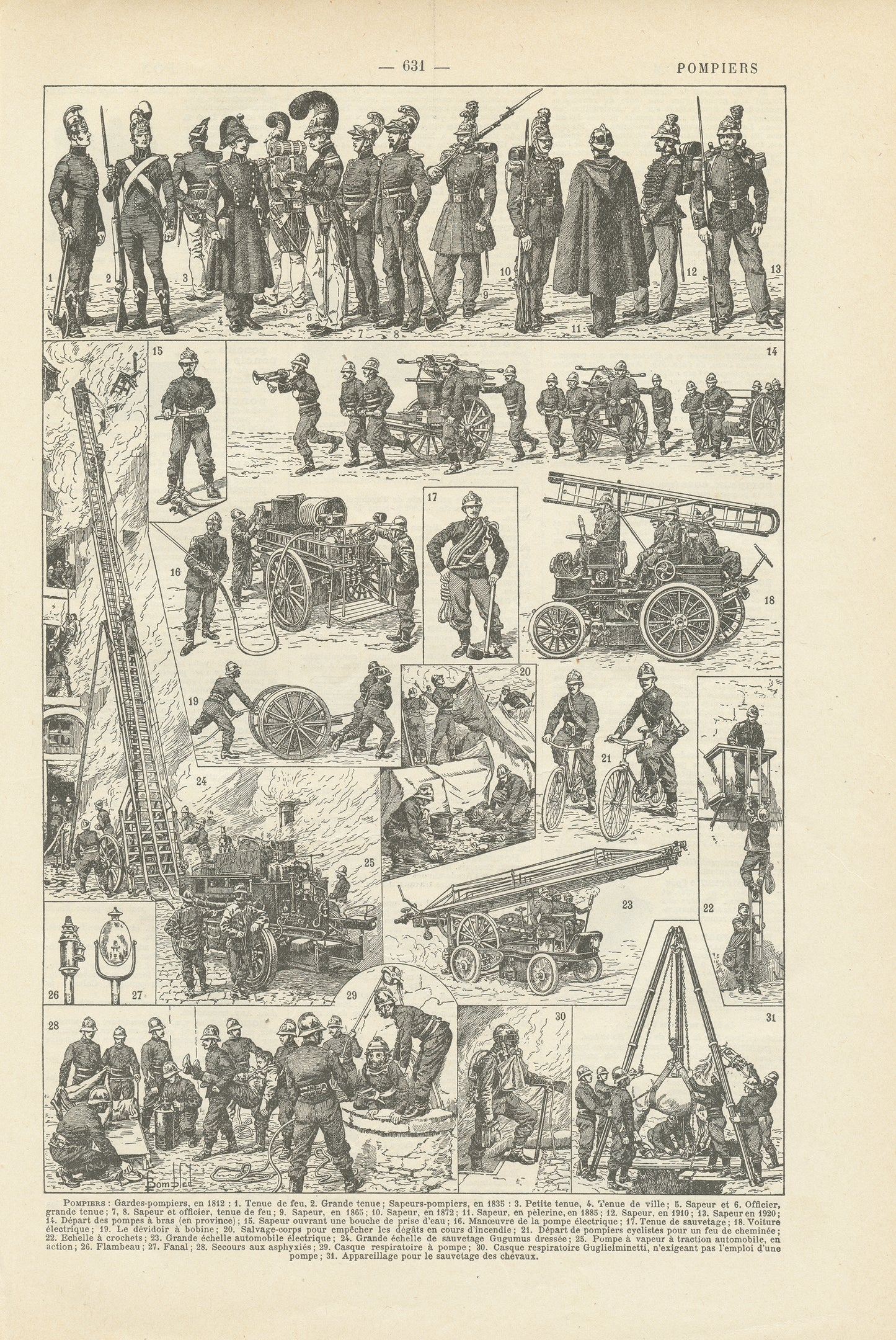1922 Antique Firefighters Print