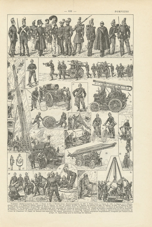 1922 Antique Firefighters Print