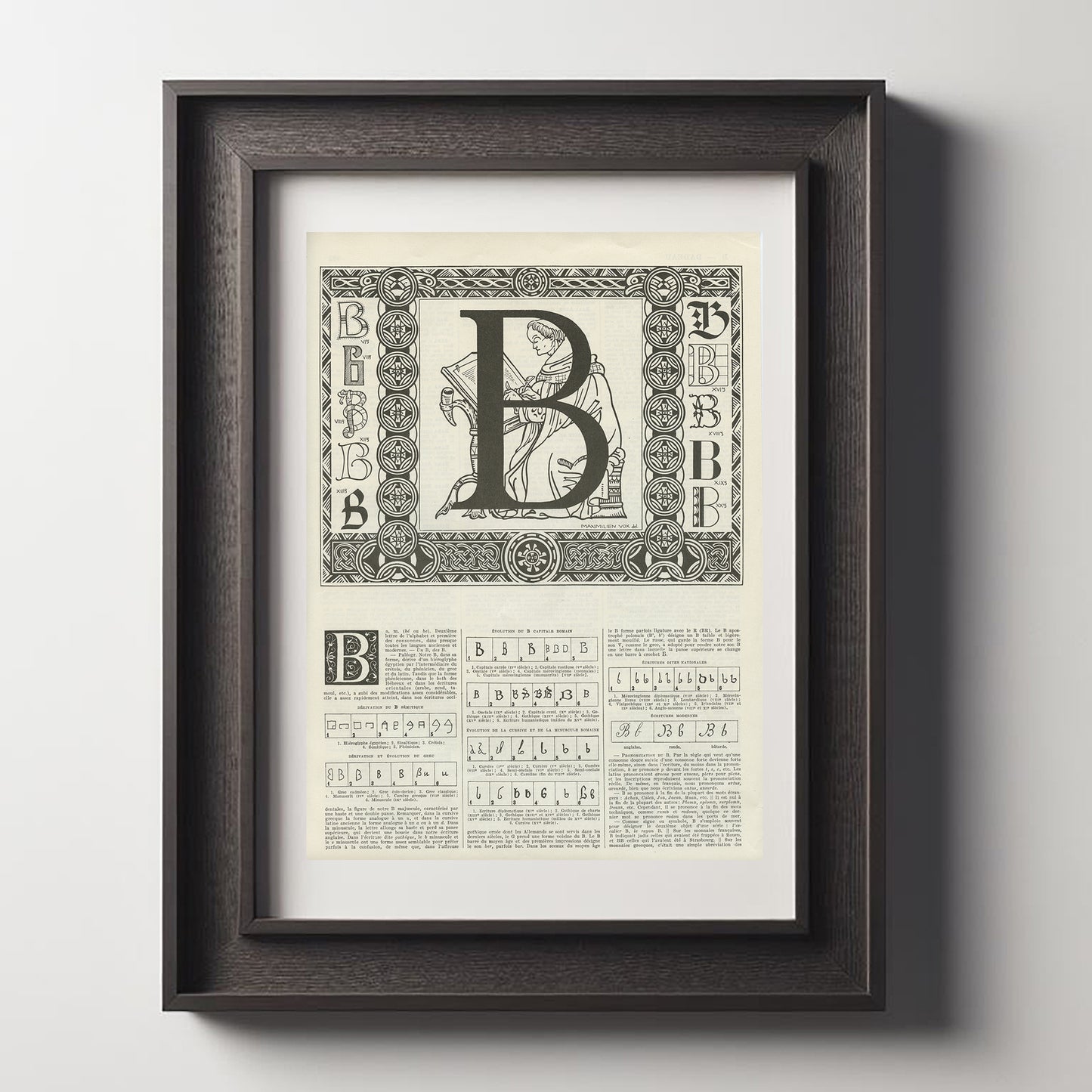1936 Letter B Alphabet Letter print