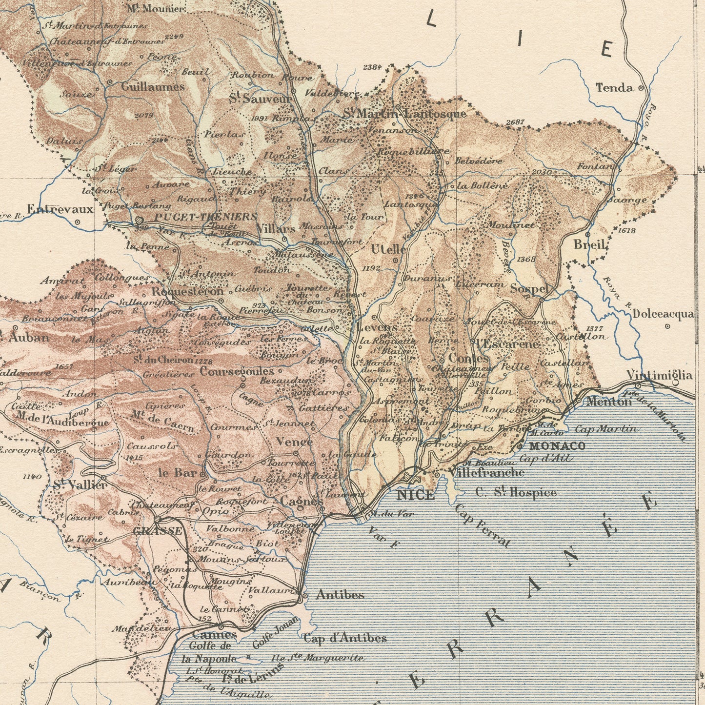 1892 Alpes Maritimes Map