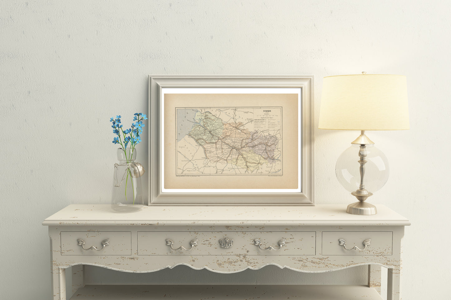 1892 Antique Somme Map - France