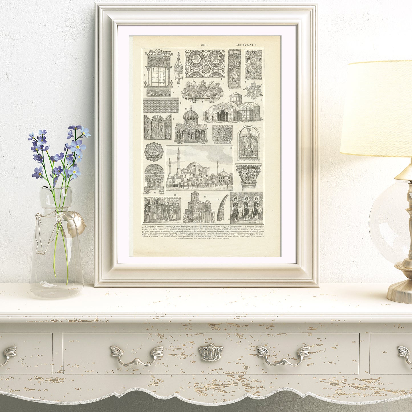 1922 Antique Byzantine art & architecture print