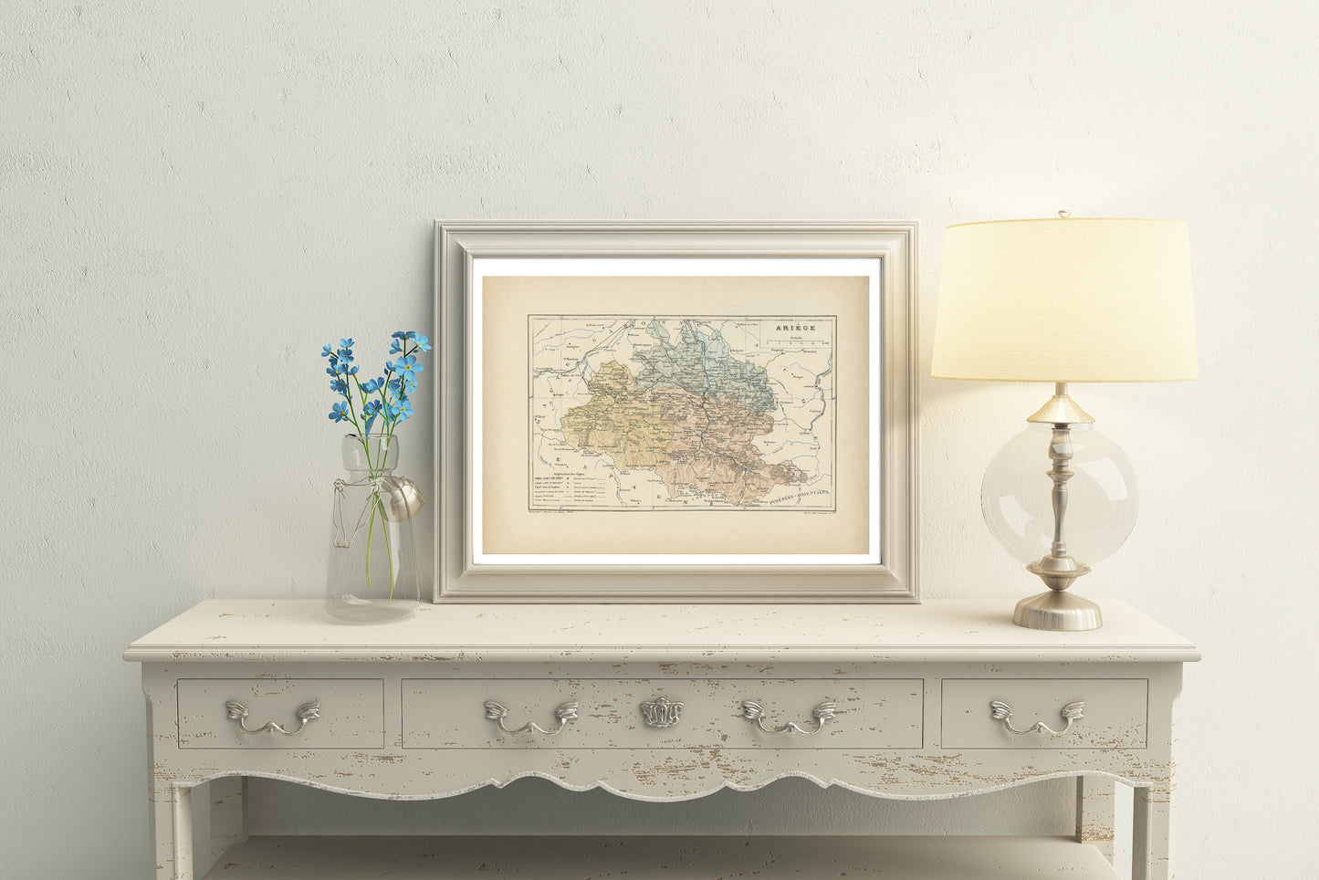 1892 map of French Ariège departement