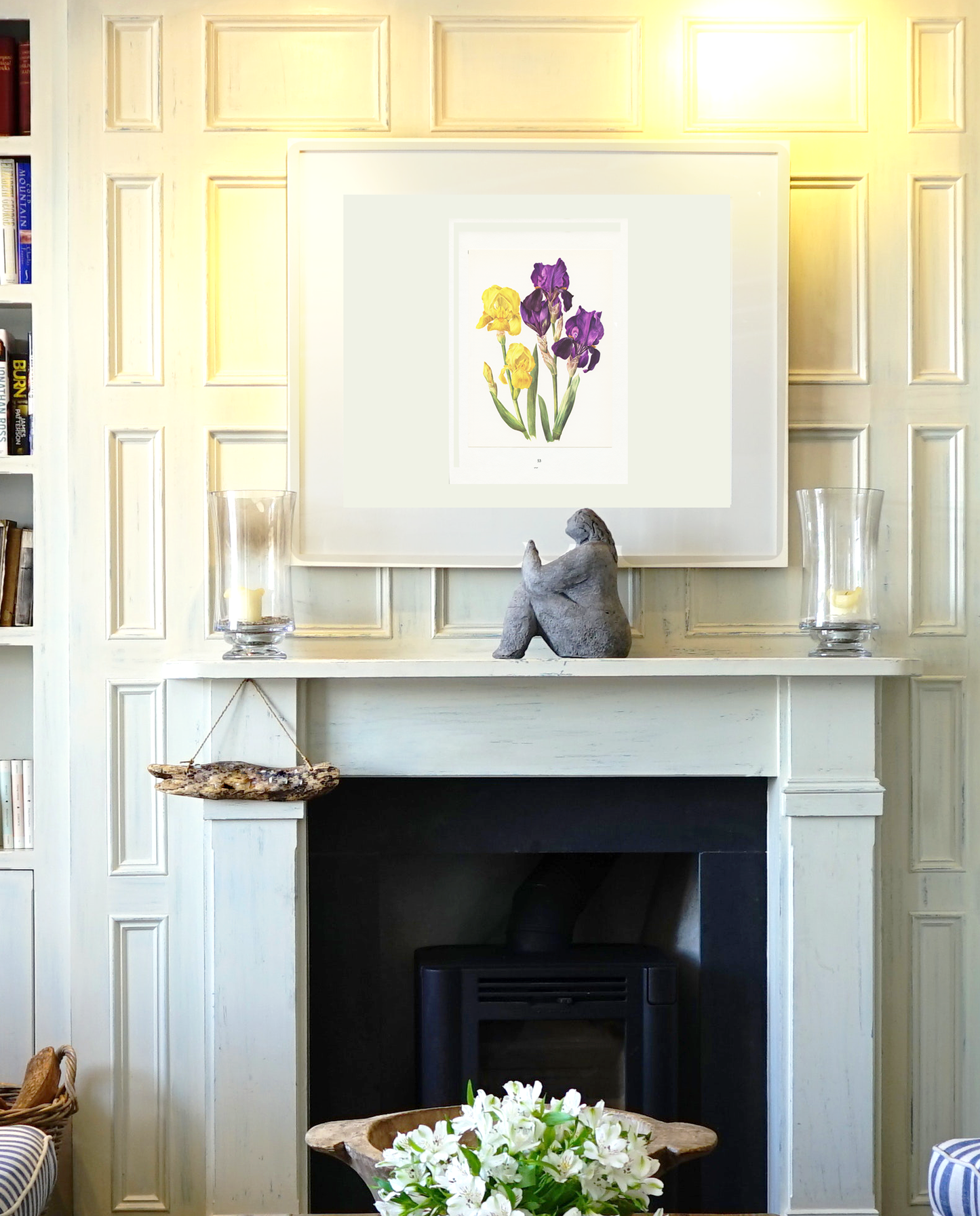 1964 Purple and yellow iris botanical print