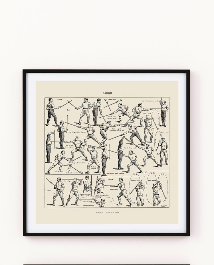 Cane & Stick Fighting Square Poster