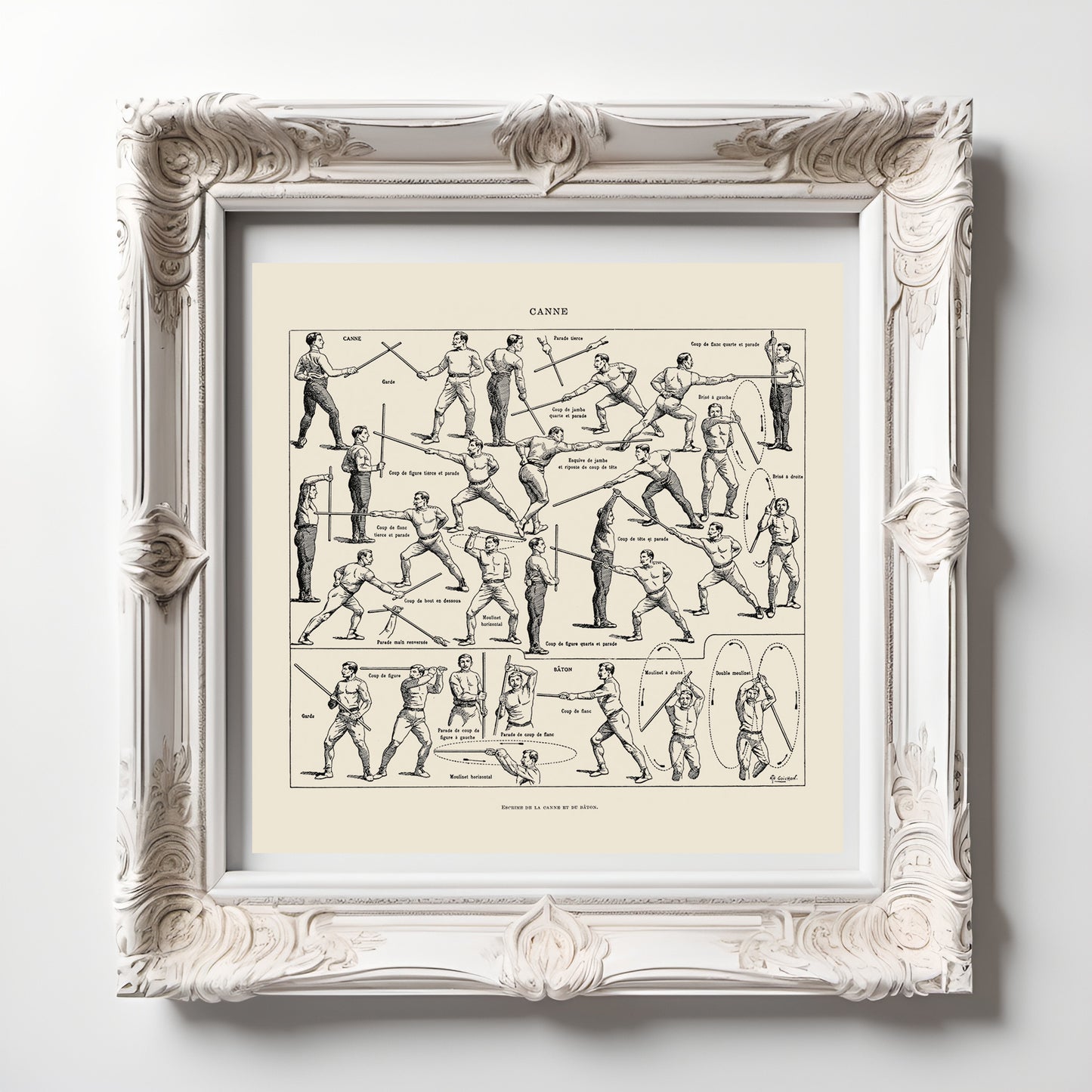 Cane & Stick Fighting Square Poster