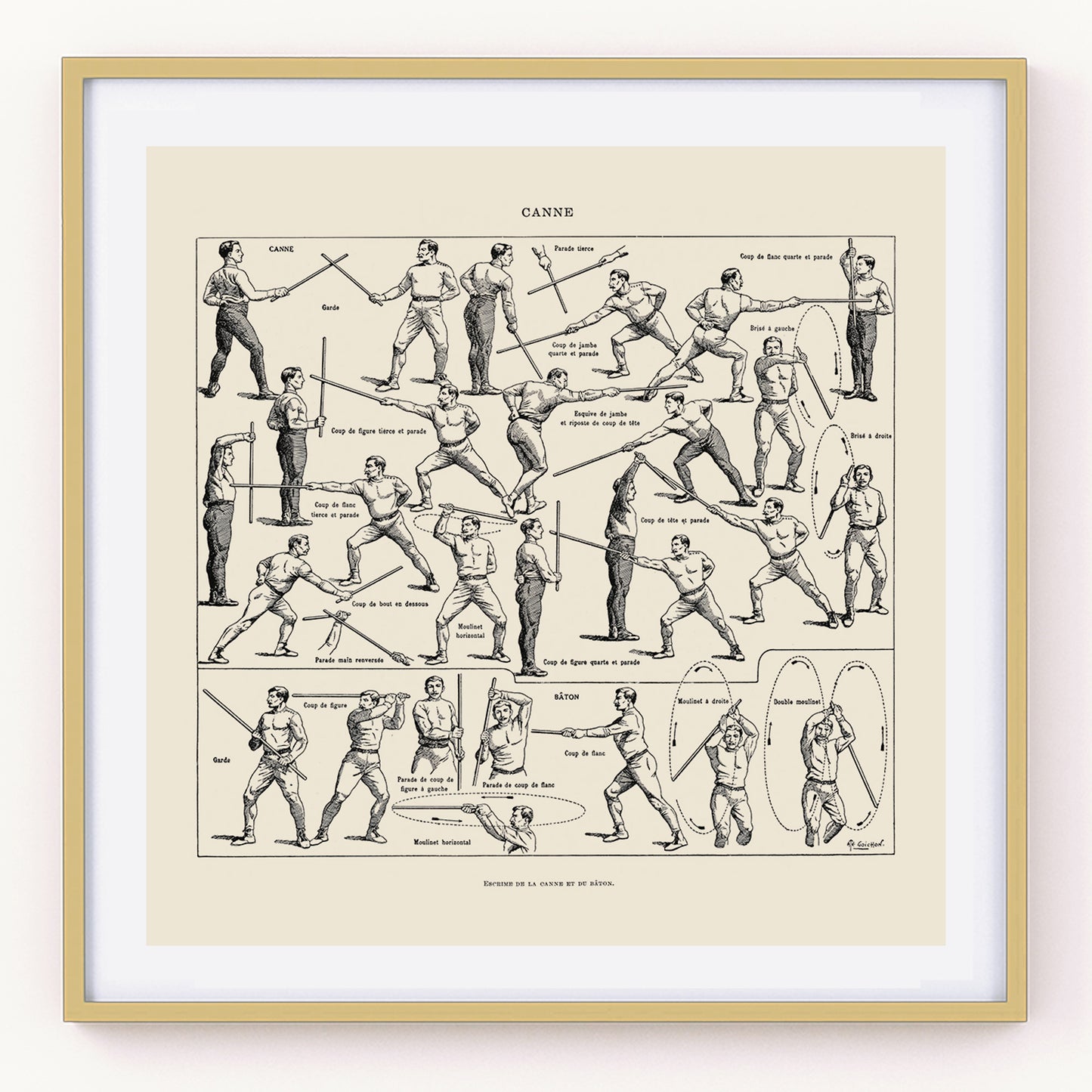 Cane & Stick Fighting Square Poster