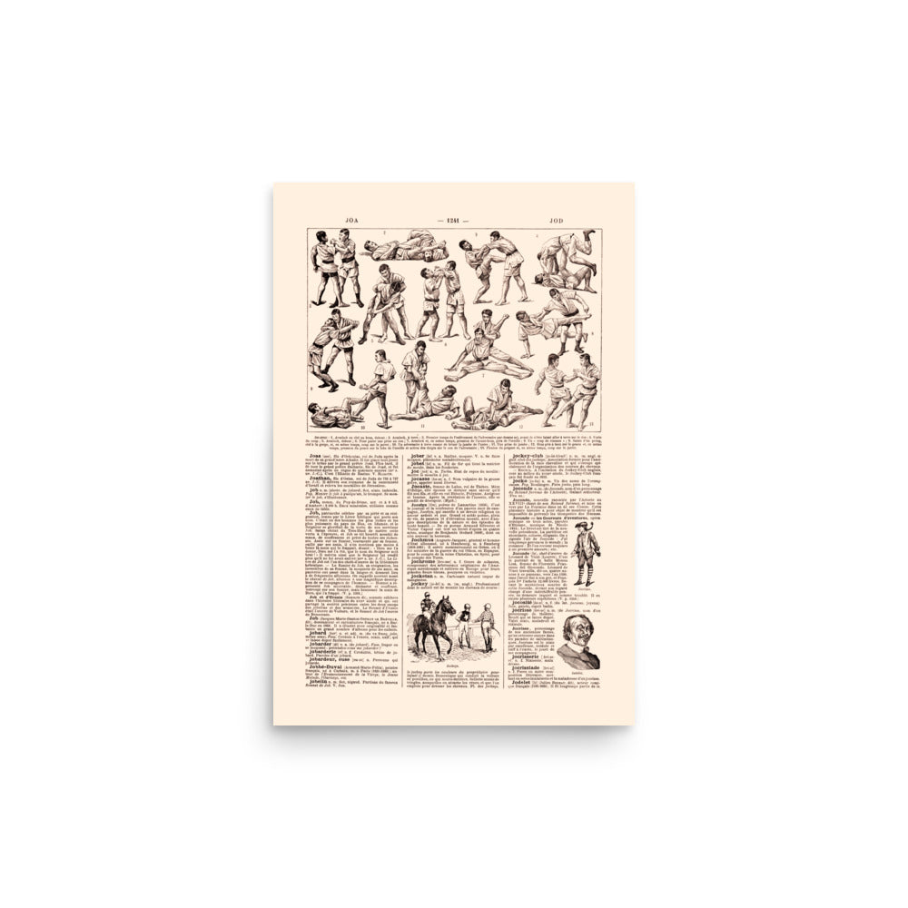 Jiu Jitsu poster in inches - Beige