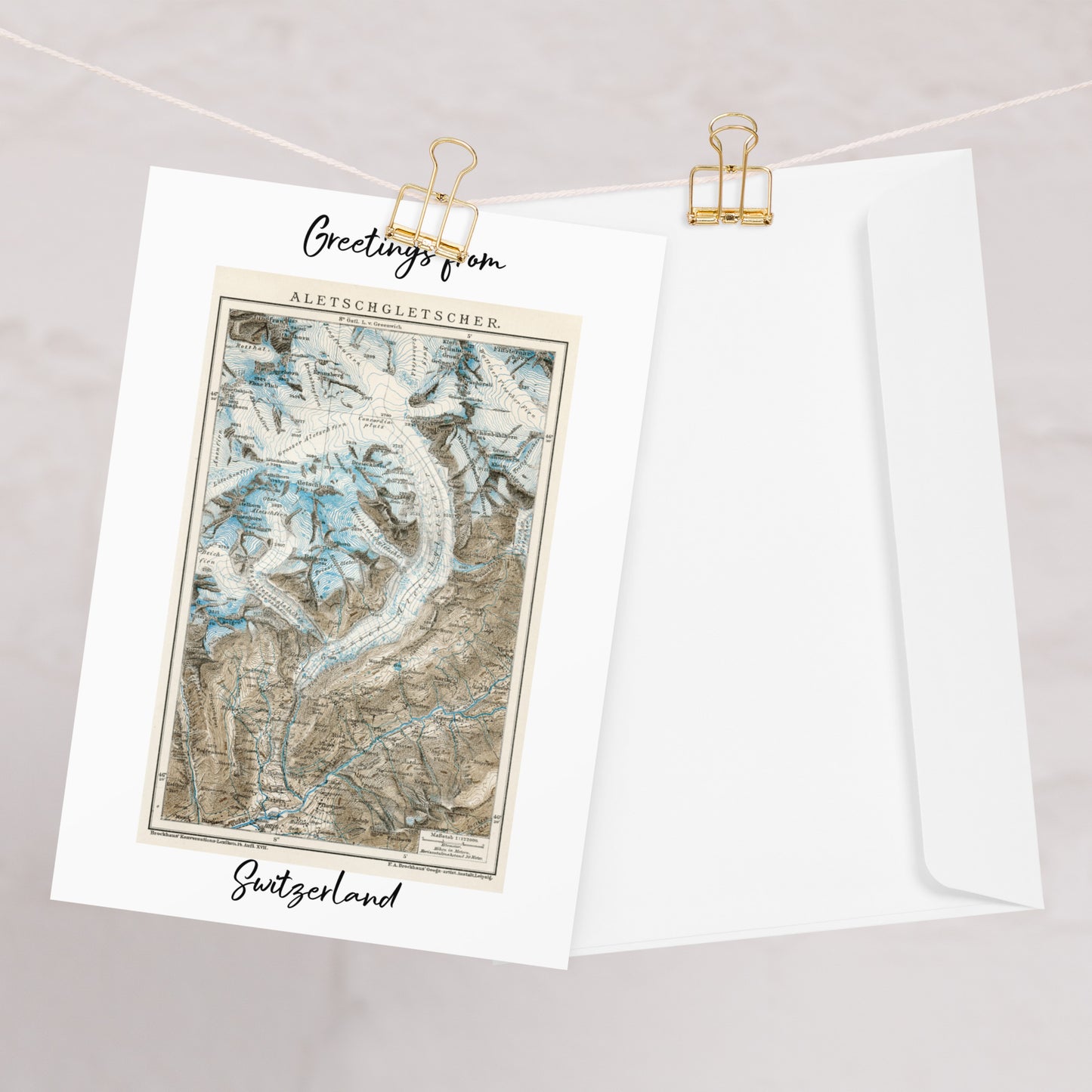 Aletsch Glacier "Greetings from Switzerland " Greeting card