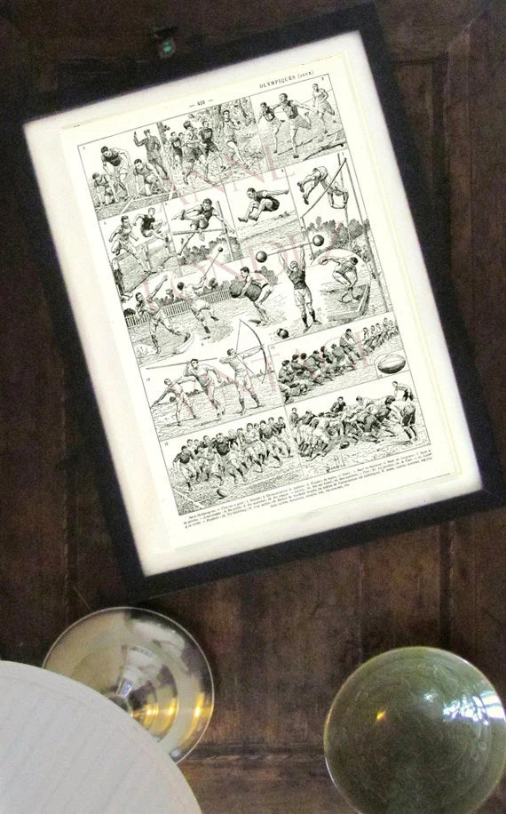 1922 Antique Olympic Games Sports Print