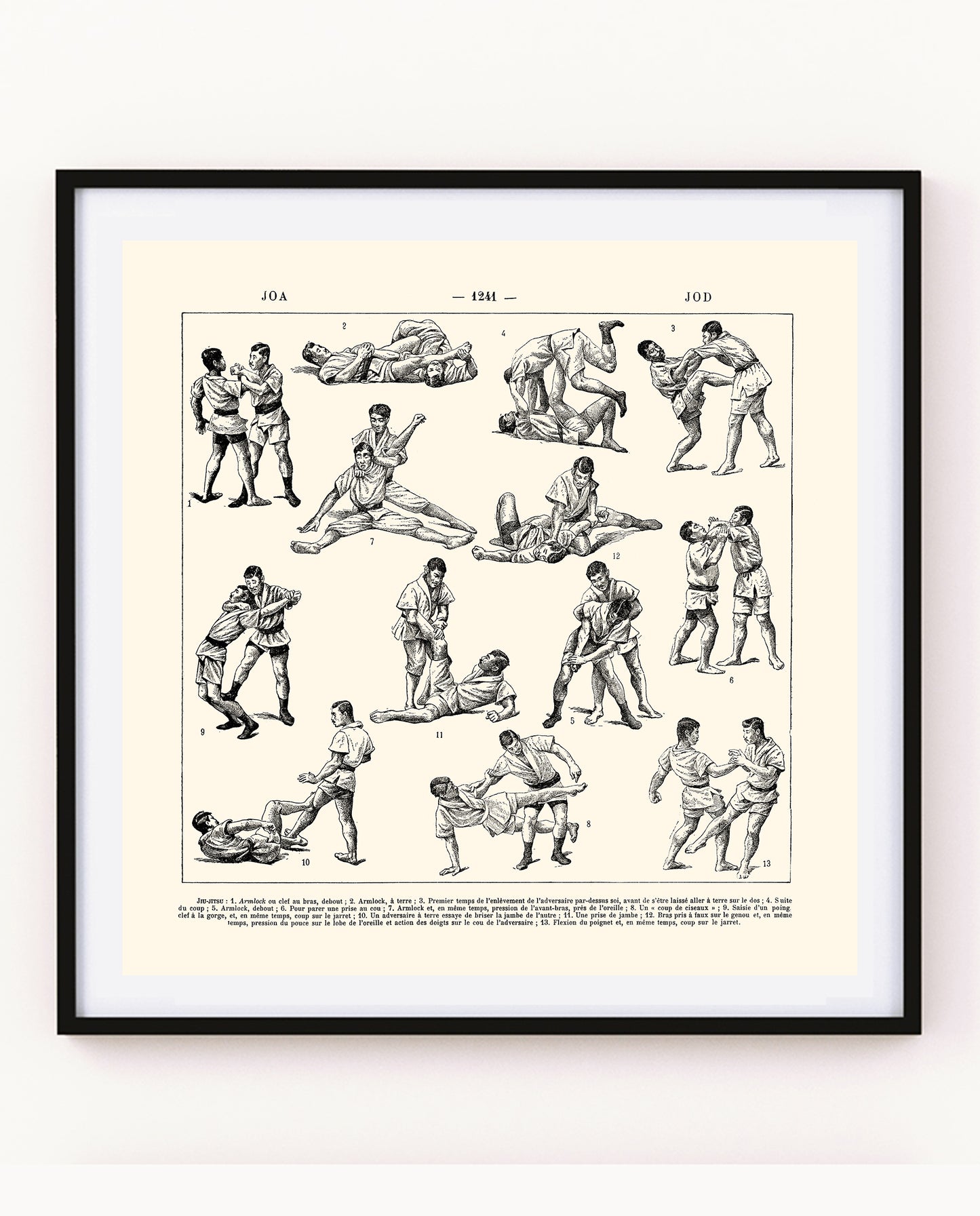 Square Jiu Jitsu poster - Beige