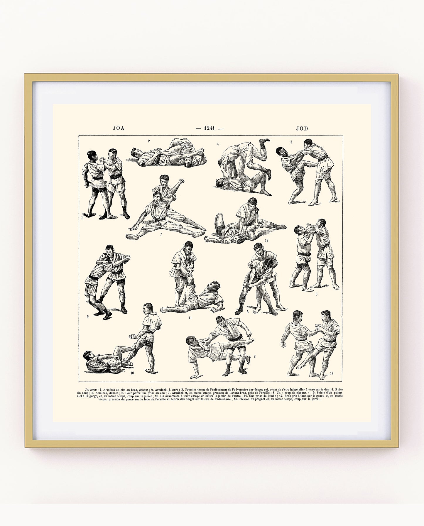 Square Jiu Jitsu poster - Beige