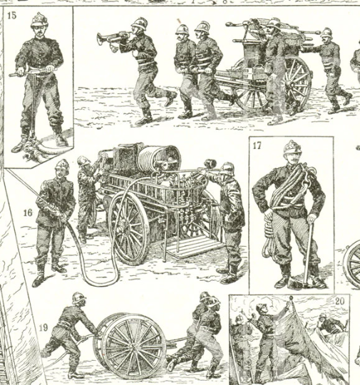 1922 Antique Firefighters Print