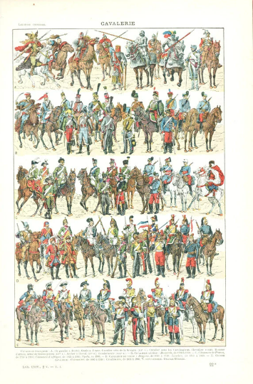 1922 Antique Cavarly Print