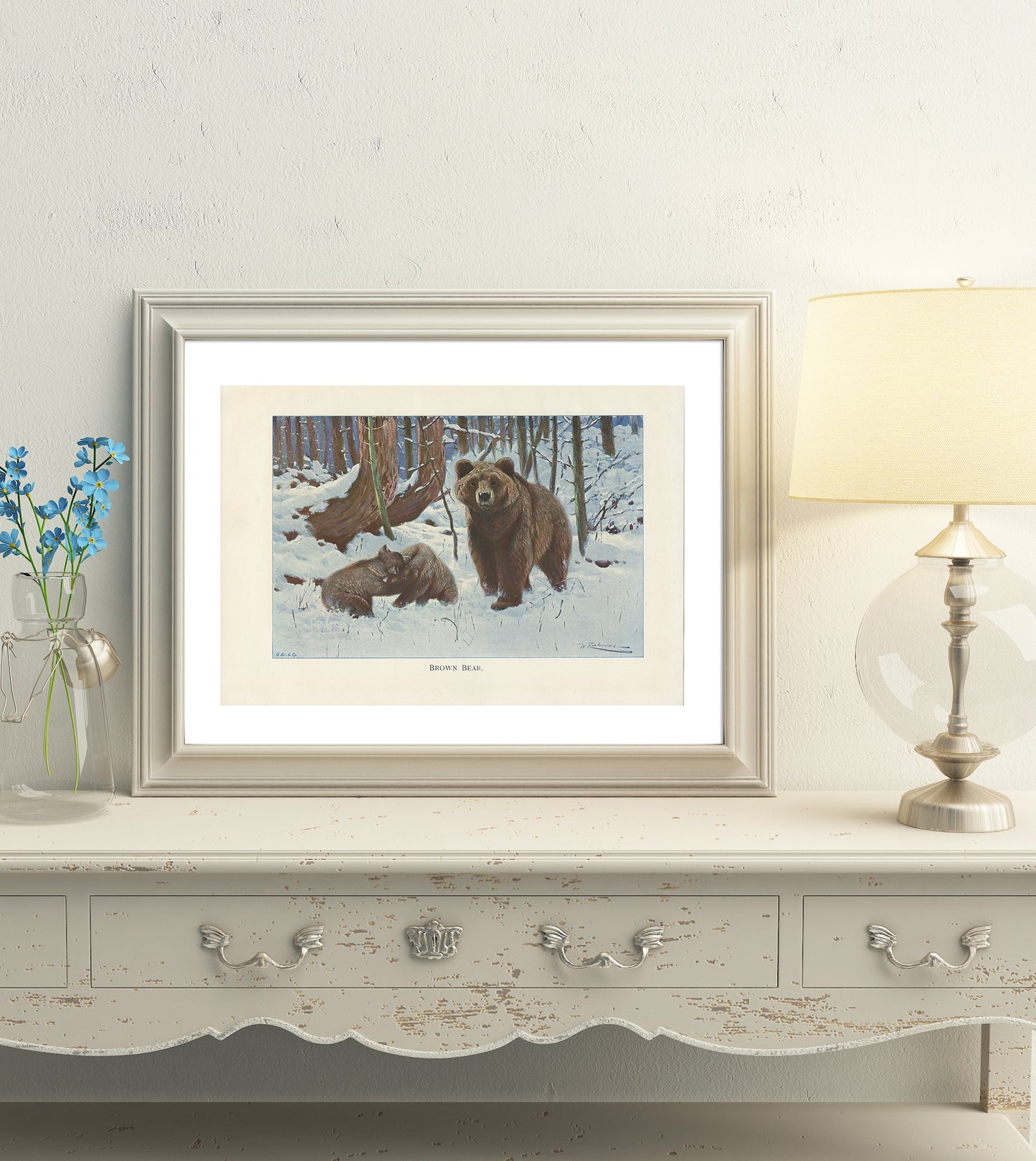 1916 Brown Bear poster with cubs