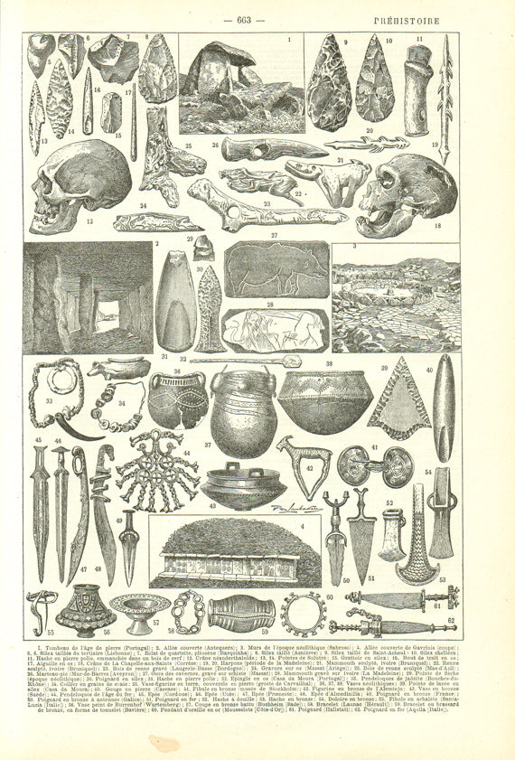1922 Antique Prehistory Print