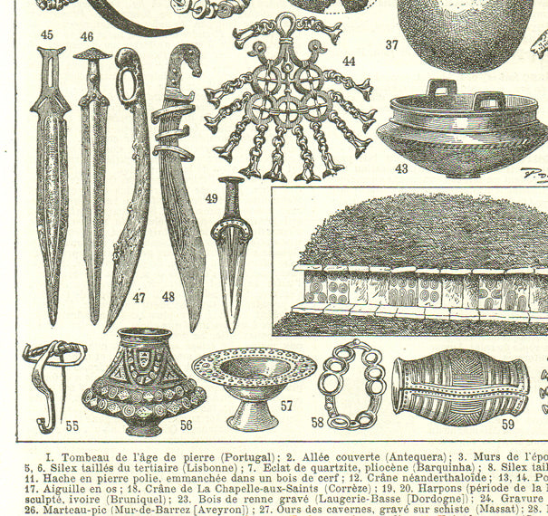 1922 Antique Prehistory Print