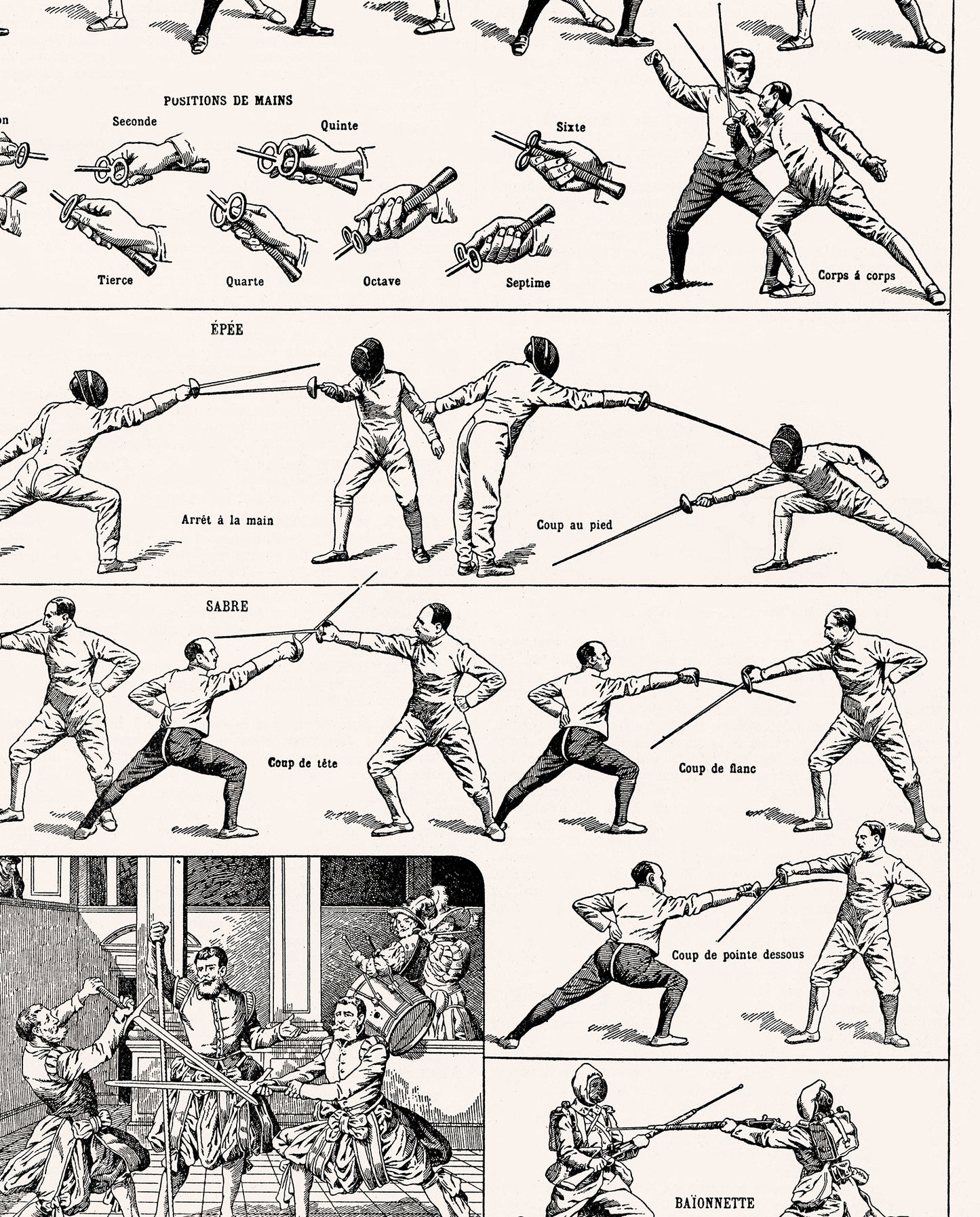 Black and white fencing poster