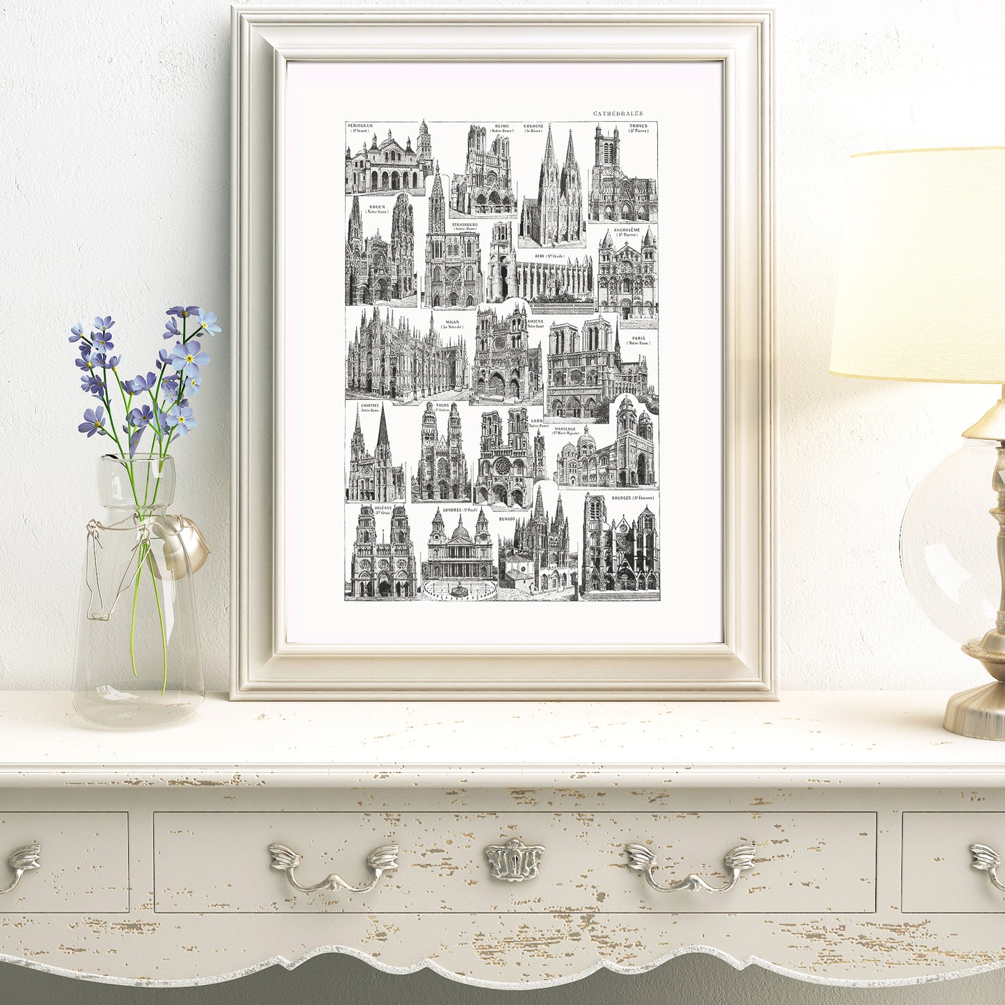 Affiche de Cathédrales Noir et Blanches - France & Europe