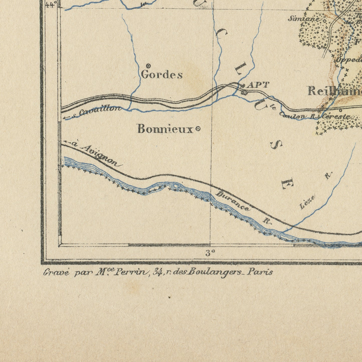 1892 Antique French Basses Alpes Map