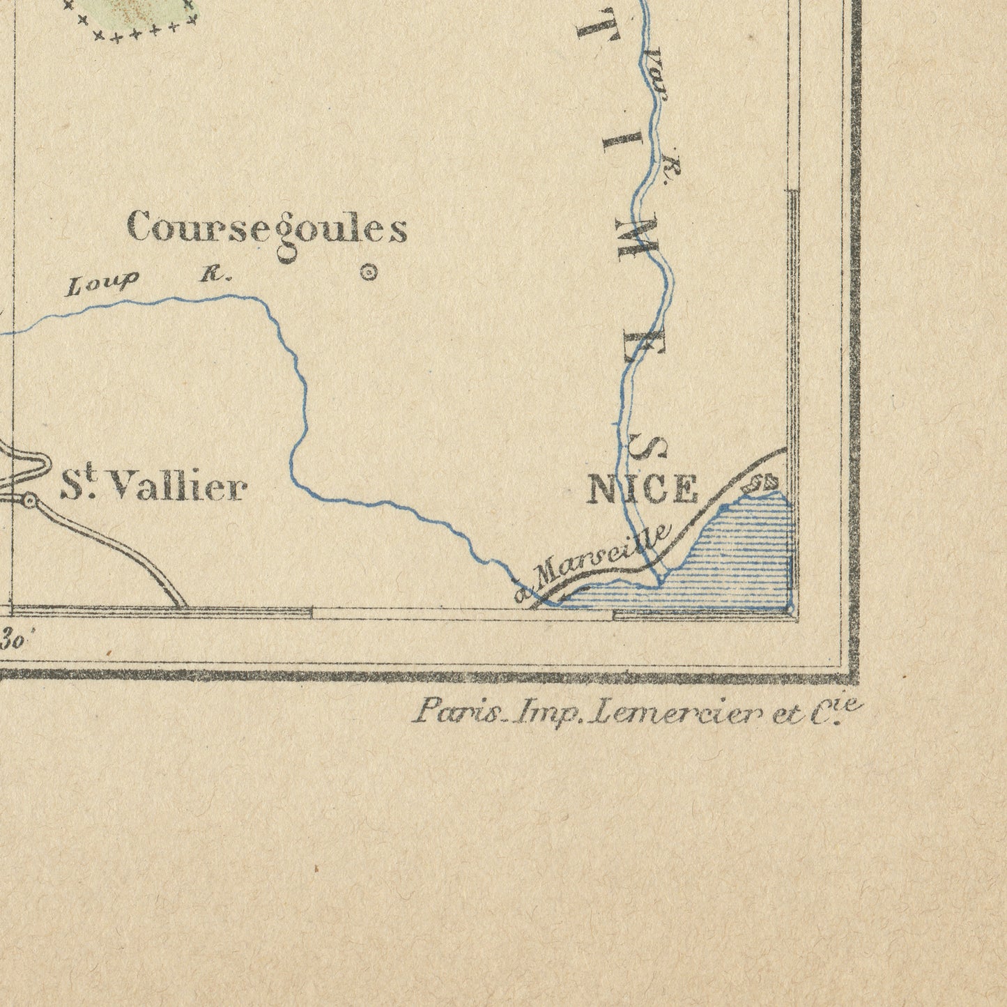 1892 Antique French Basses Alpes Map