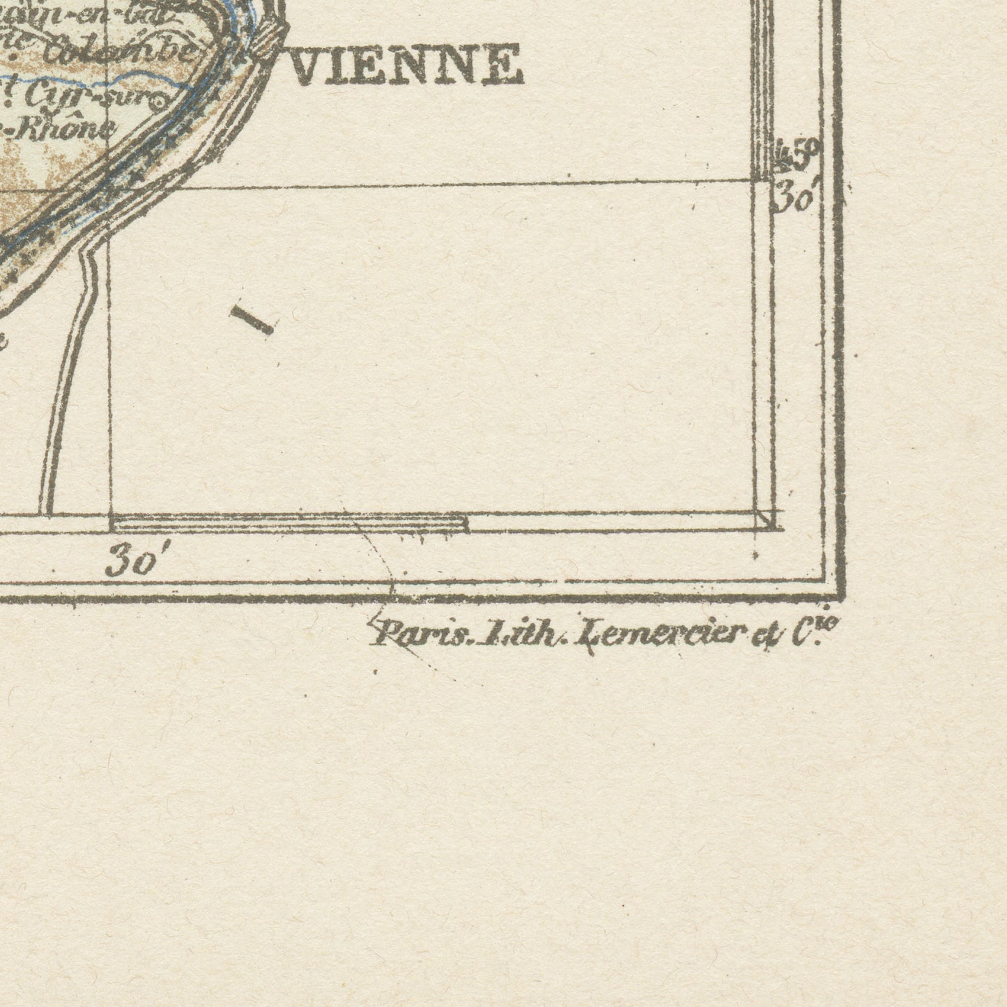 1892 Rhone Department French Map