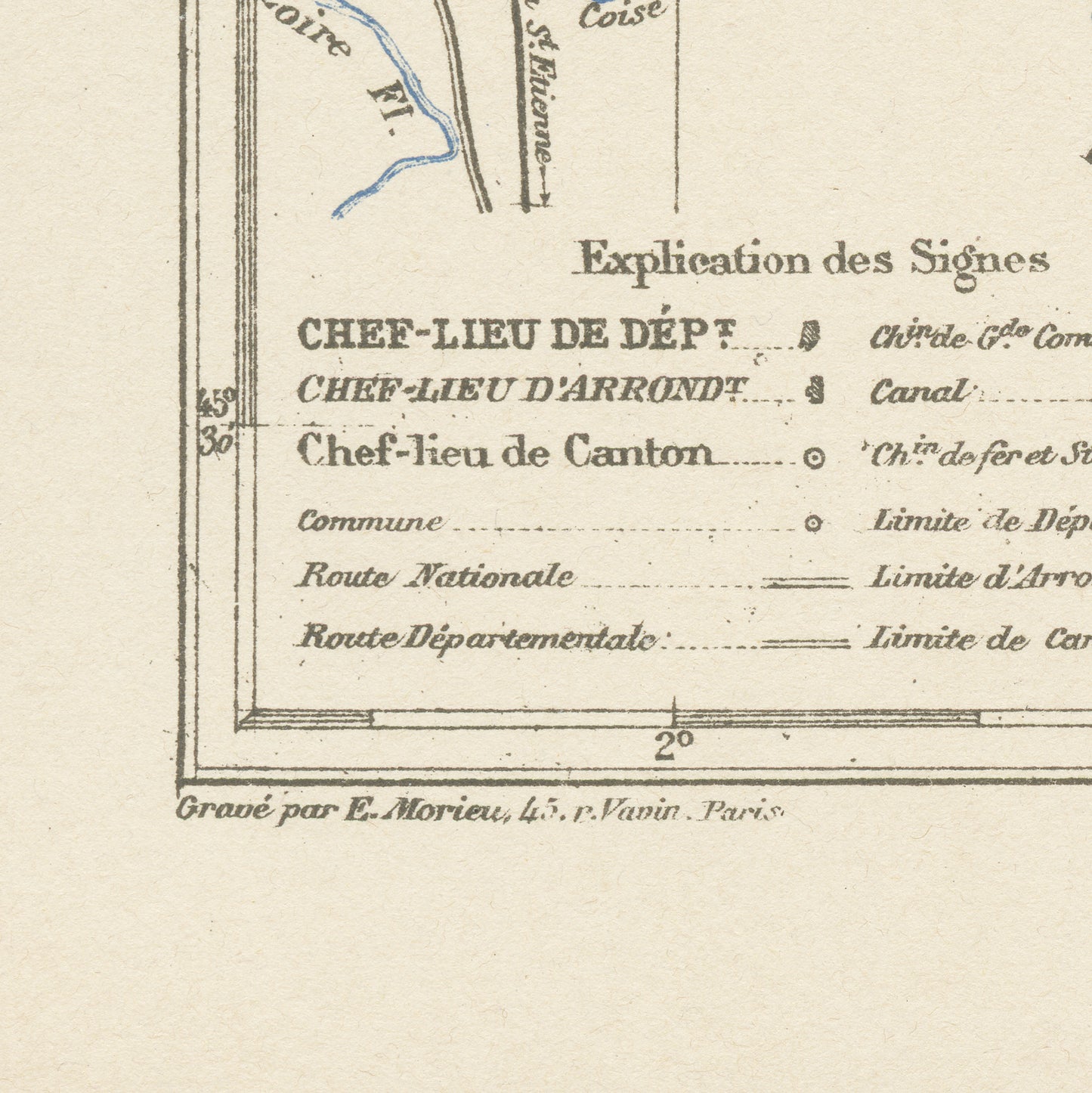 1892 Rhone Department French Map