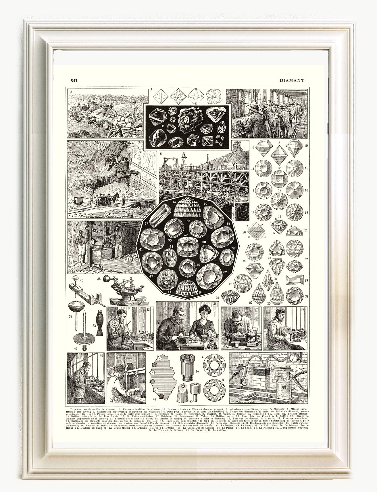 Large off-white Diamonds poster for jewelery shop decor
