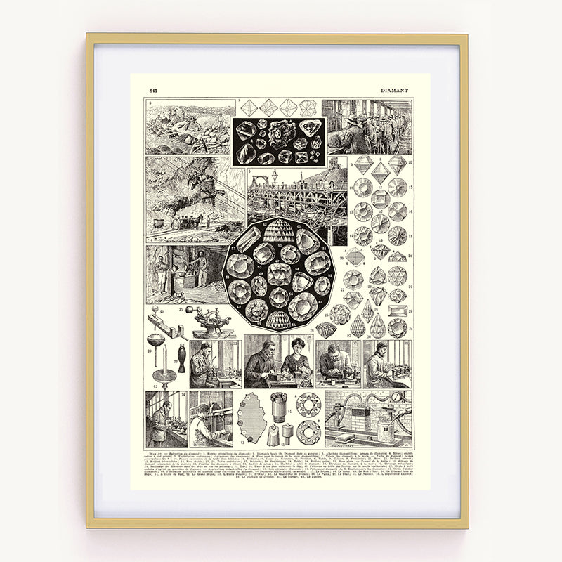 Large off-white Diamonds poster for jewelery shop decor