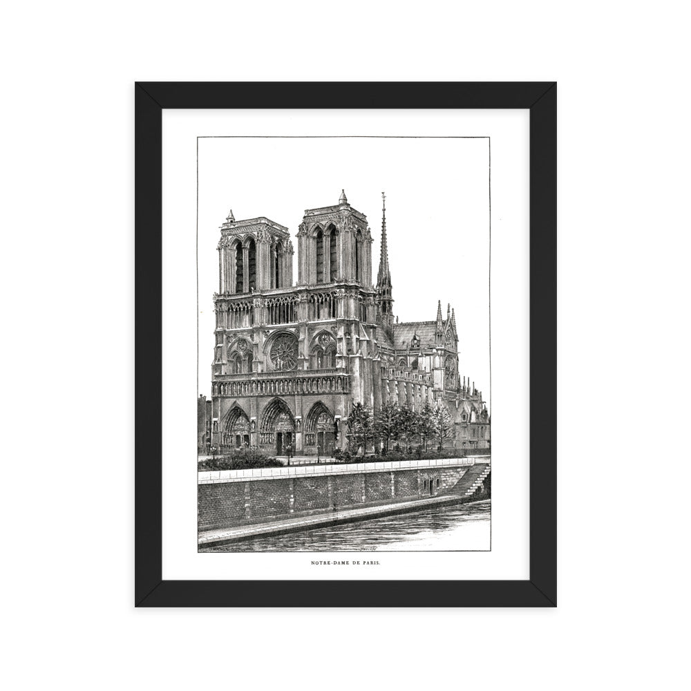 Framed Notre Dame de Paris Cathedral poster