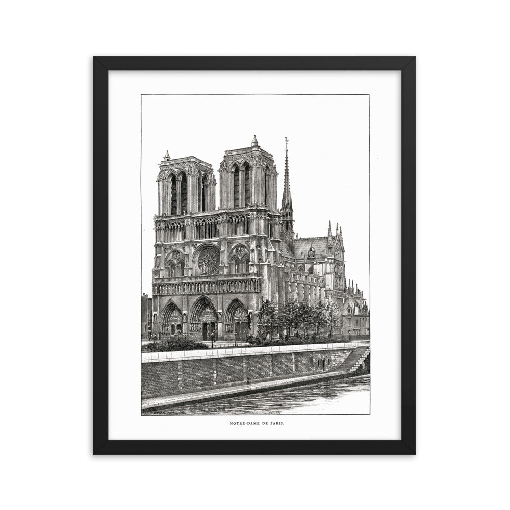 Framed Notre Dame de Paris Cathedral poster