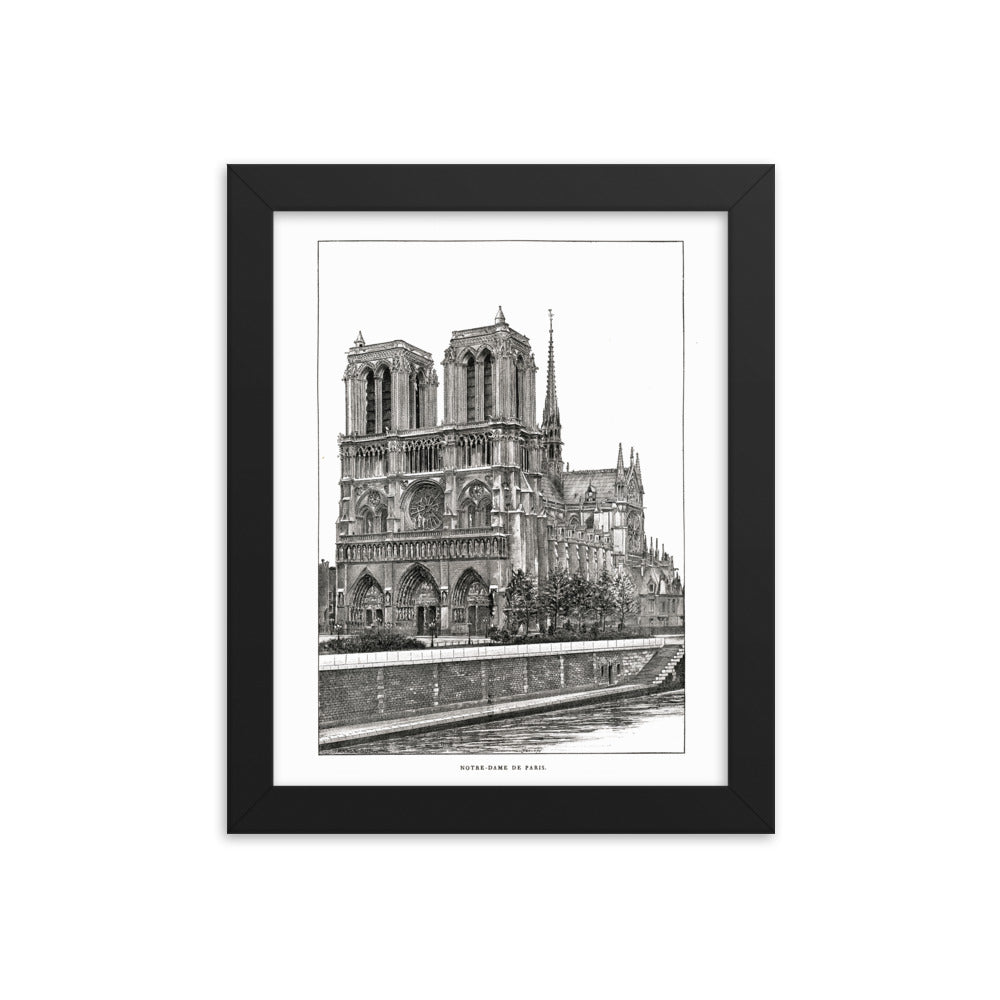 Framed Notre Dame de Paris Cathedral poster
