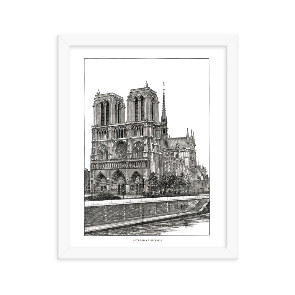 Framed Notre Dame de Paris Cathedral poster
