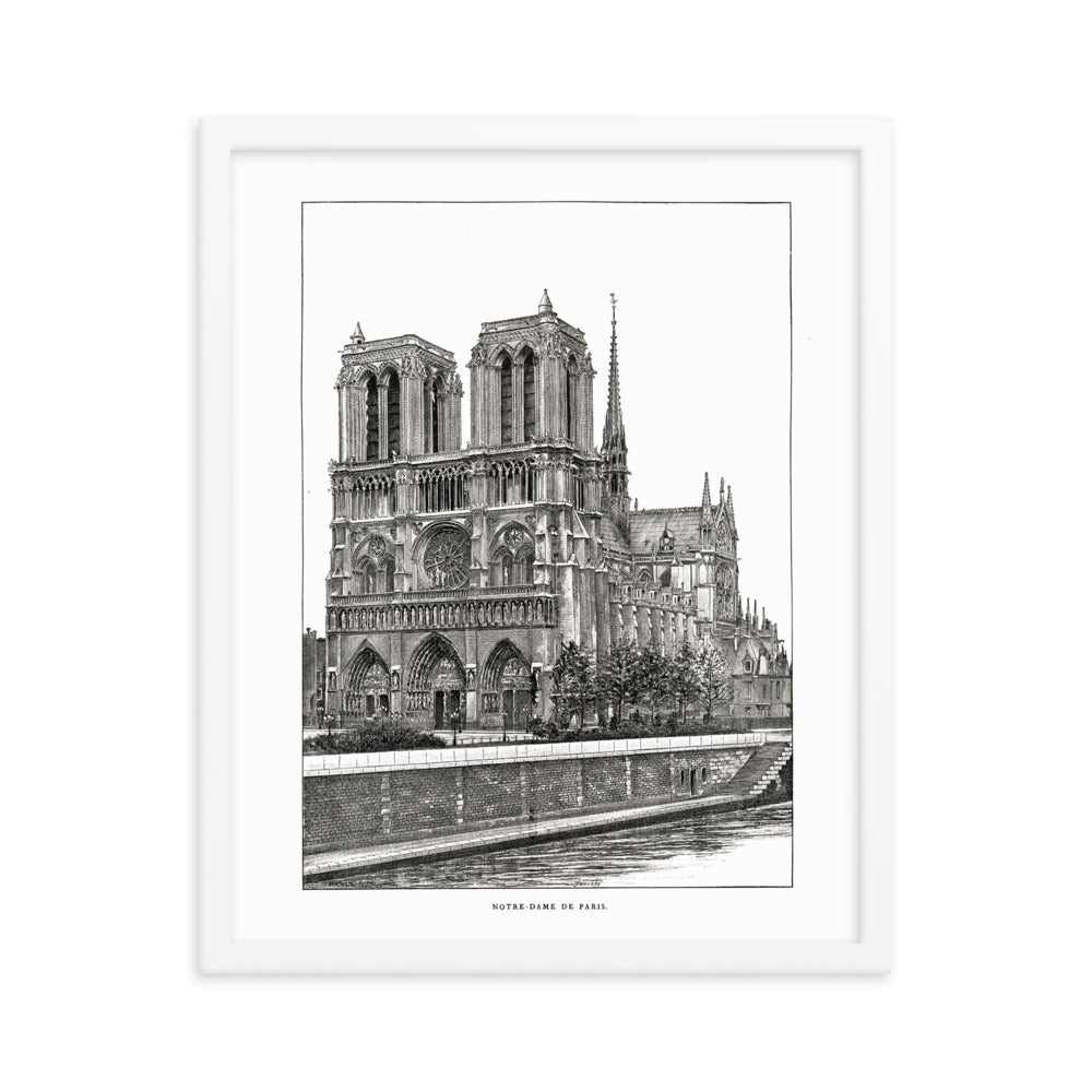 Framed Notre Dame de Paris Cathedral poster