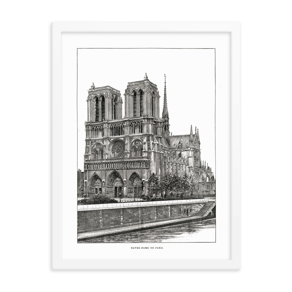 Framed Notre Dame de Paris Cathedral poster