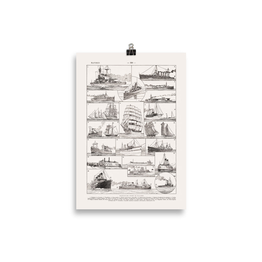 Large ships and boats poster - cm