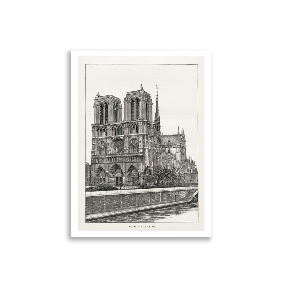 Notre Dame de Paris cathedral poster