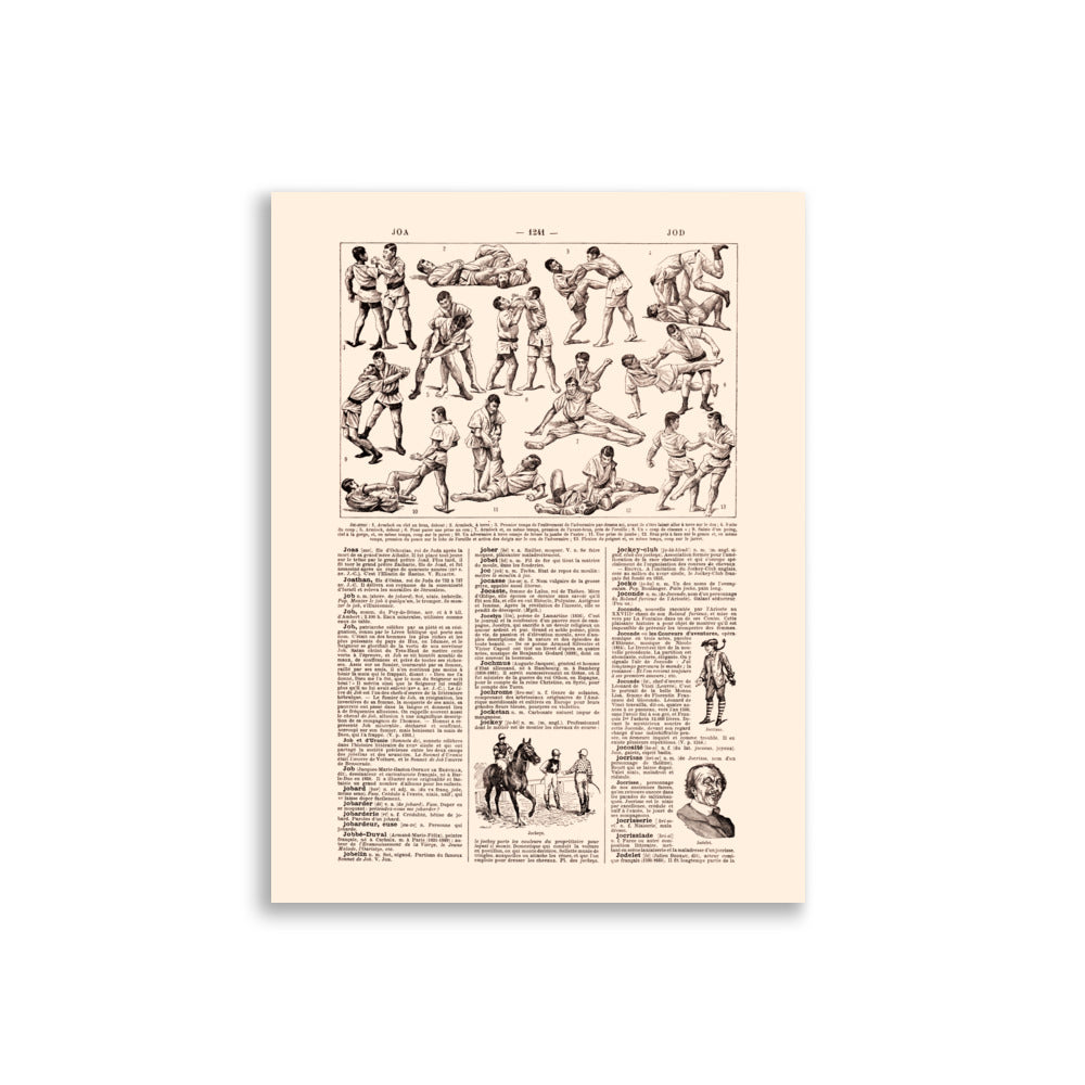 Jiu Jitsu poster in inches - Beige