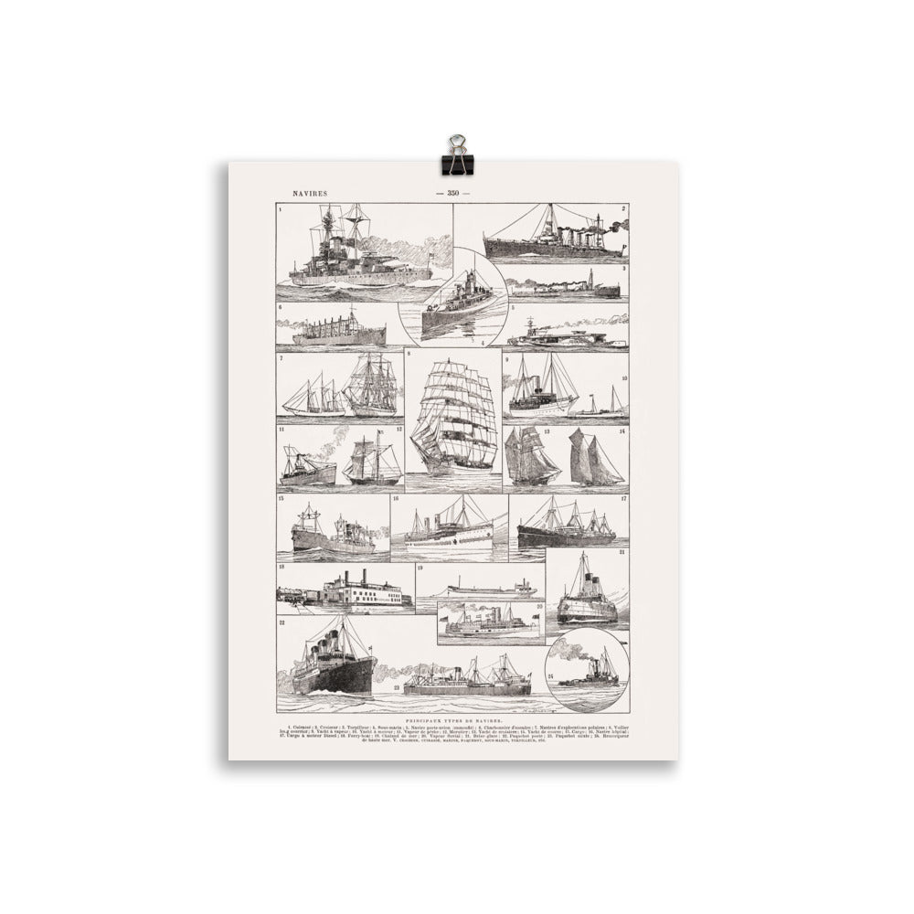Large ships and boats poster - cm
