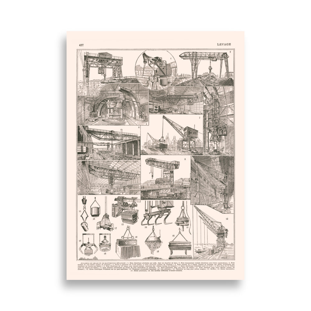 Crane & construction poster