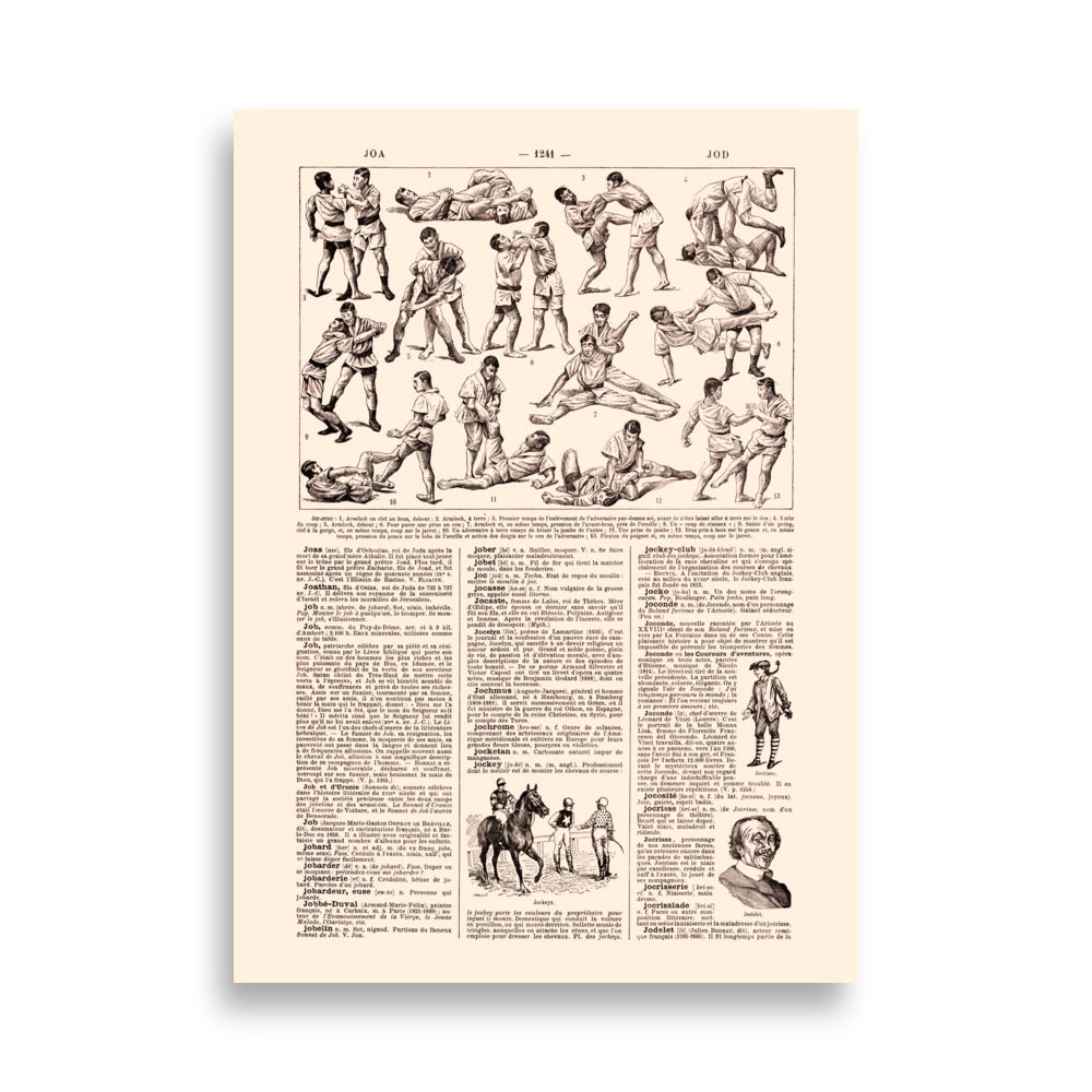 Jiu Jitsu poster in inches - Beige