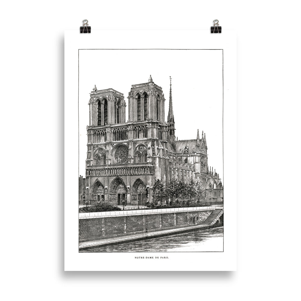 Notre Dame de Paris cathedral poster