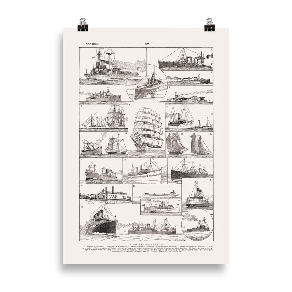 Large ships and boats poster - cm