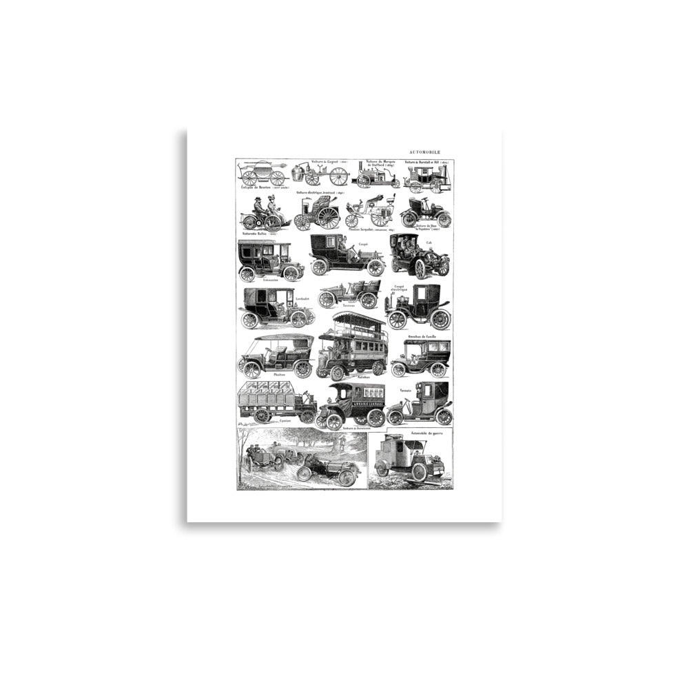 Antique old cars poster