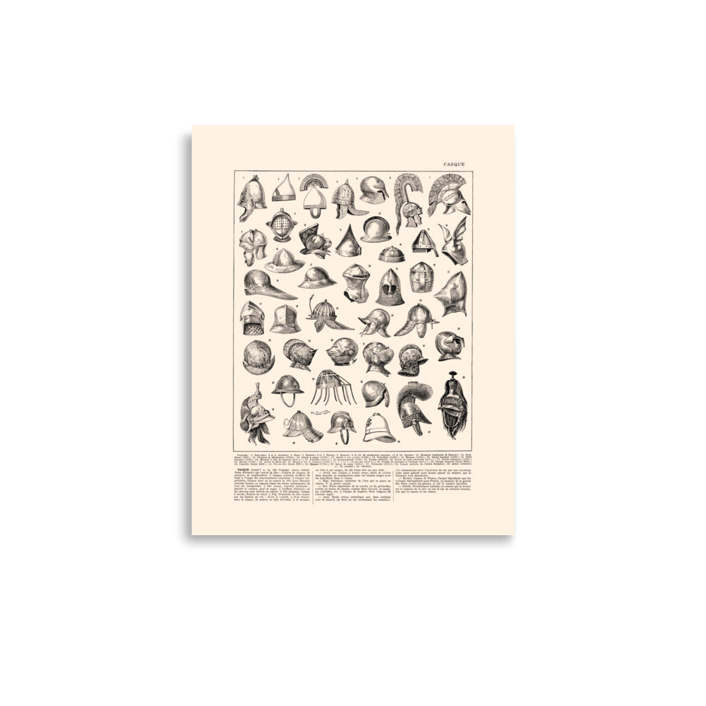 Helmets Poster - Beige Background