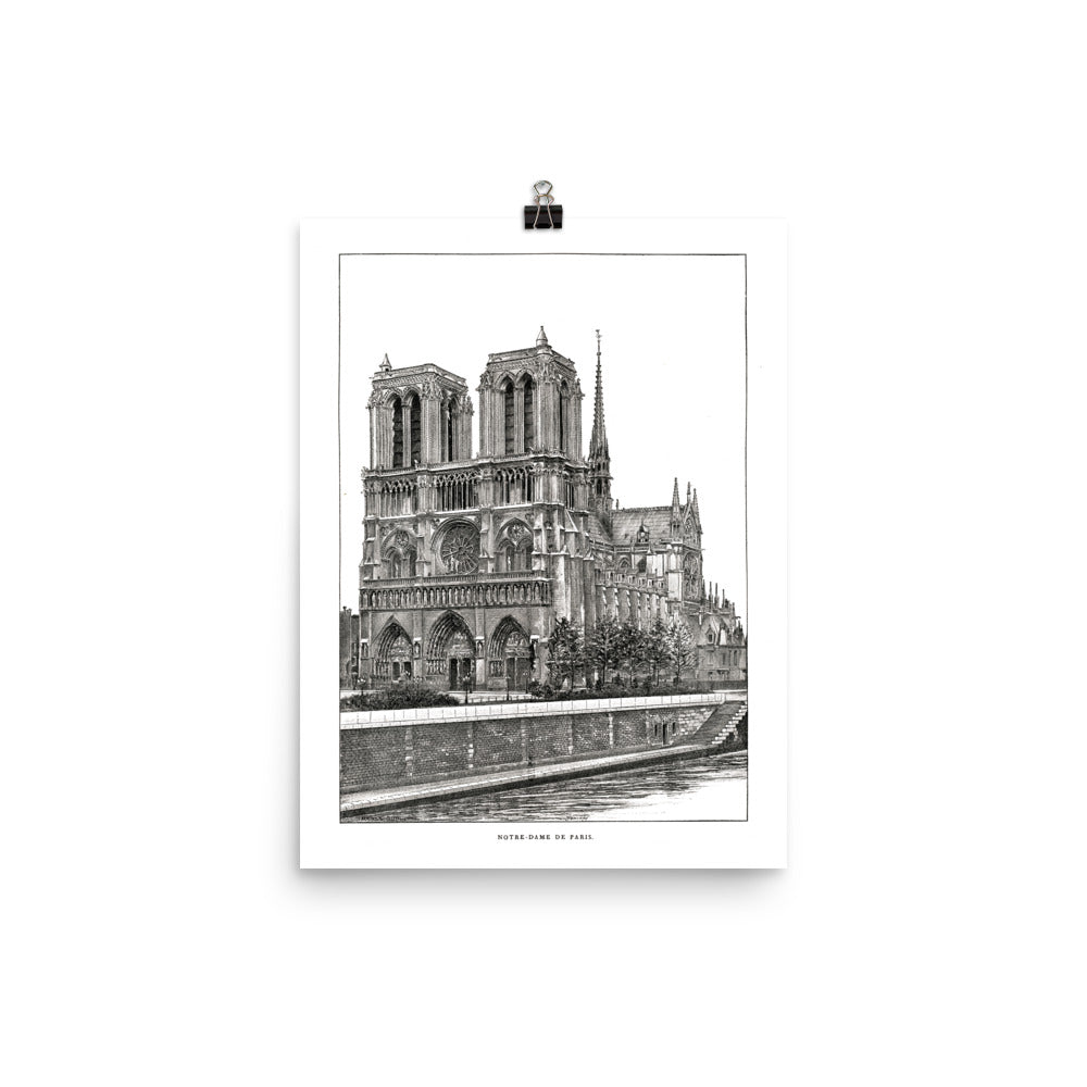 Notre Dame de Paris cathedral poster