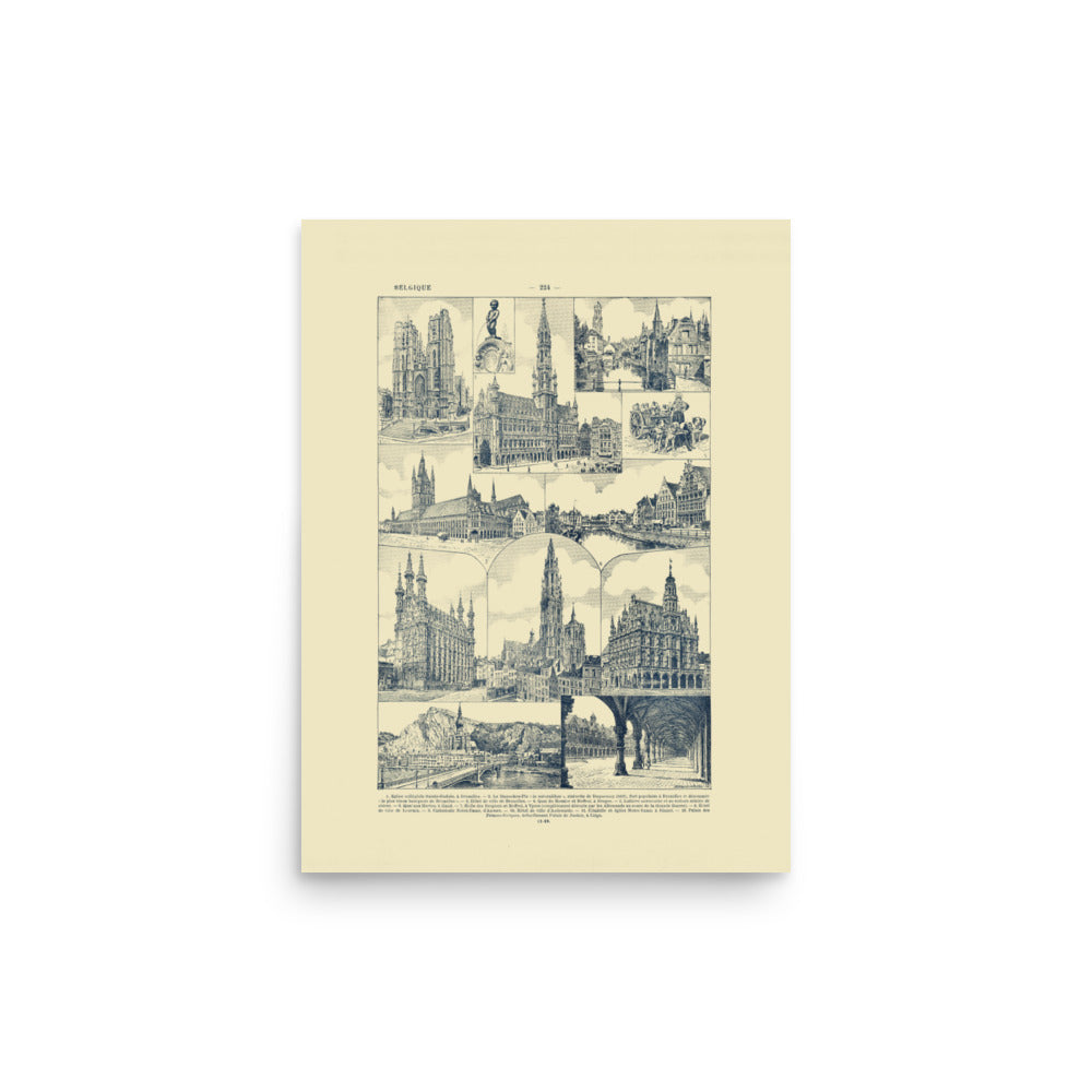 Belgium monuments poster