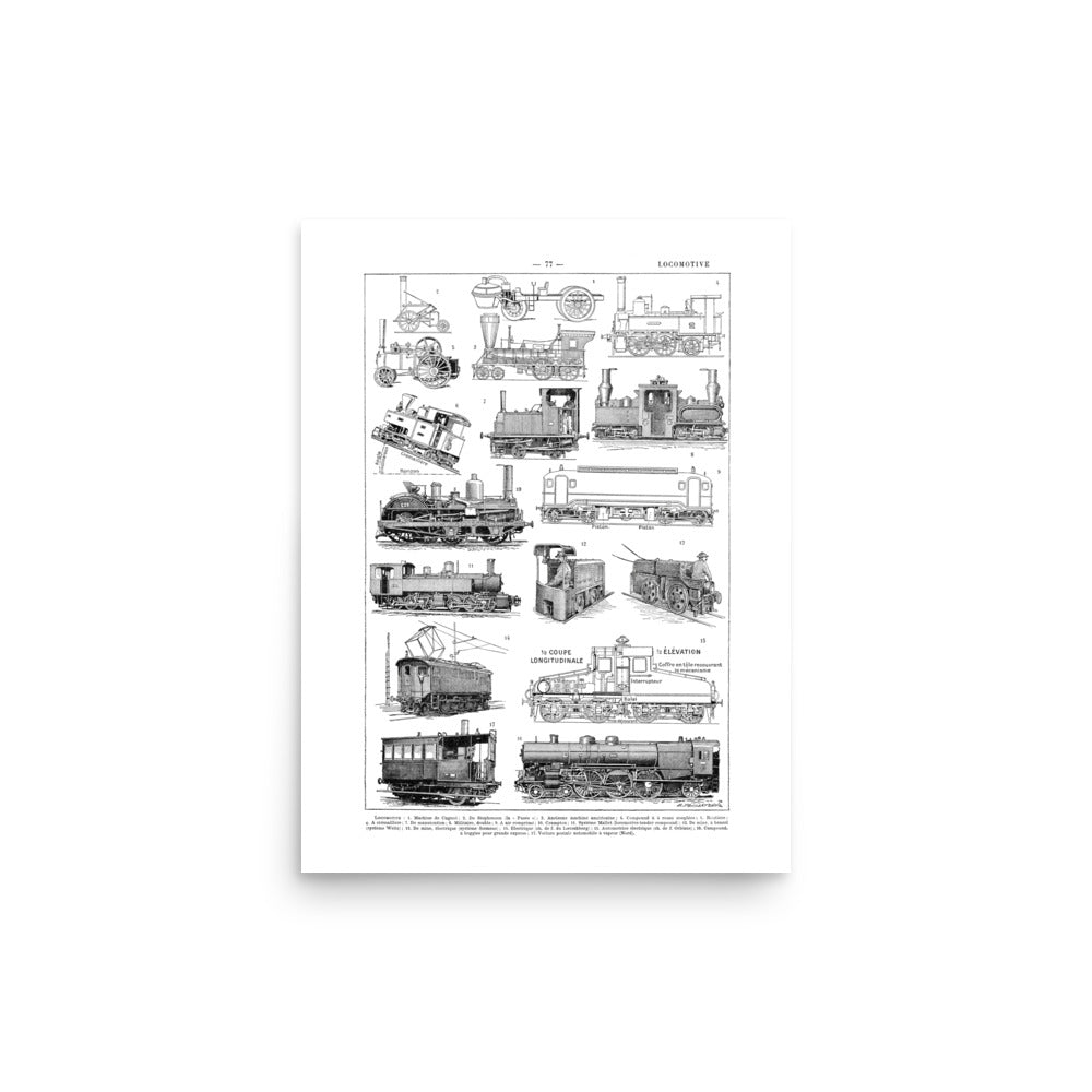 Large Locomotives Train Engines Poster